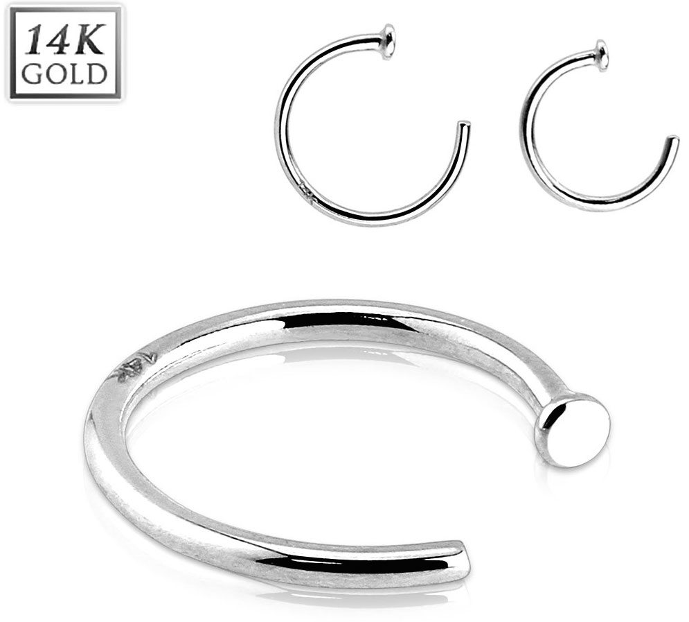 Nasenring aus 14 Karat Weißgold – 10 mm