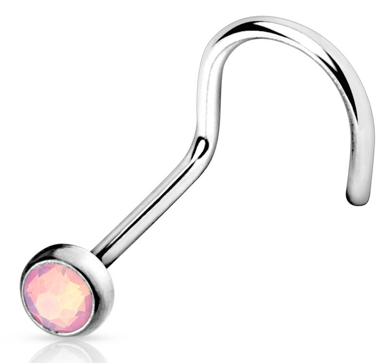 Nasenpiercing Opal Press Fit Pink