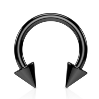 Hufeisenspitze schwarz 2,4 x 12 x 6 mm