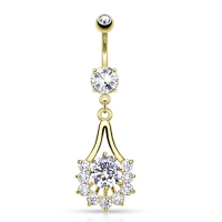 Bauchnabelpiercing Fächer vergoldet