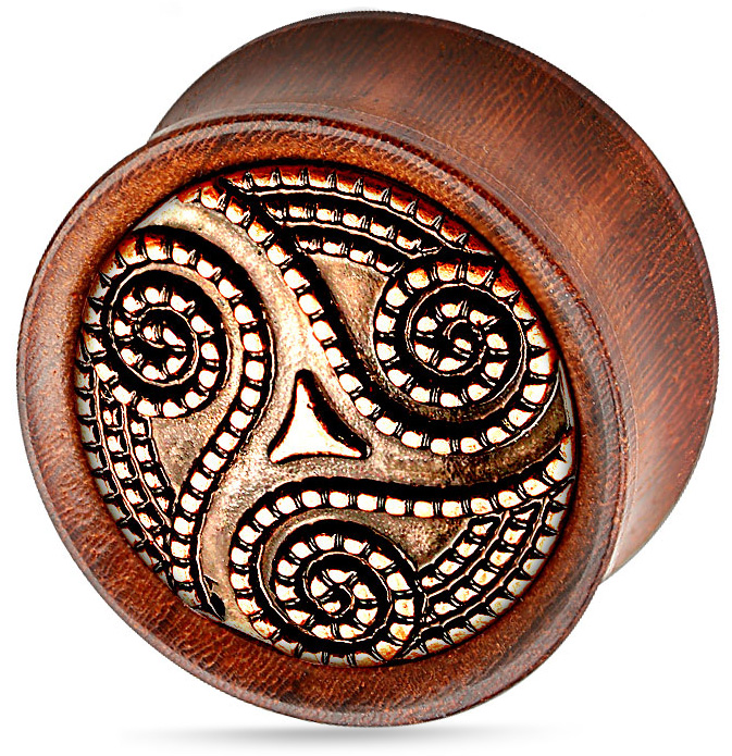 Gepunkteter Triskel-Pfropf aus Palisanderholz – 12 mm