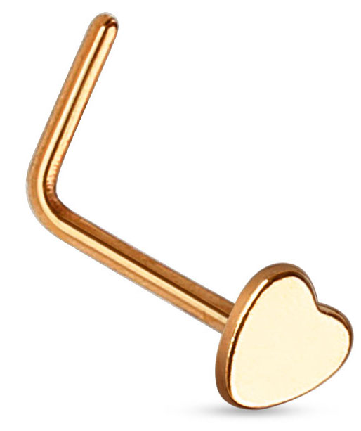Neuspiercing hart rose gold plated massief