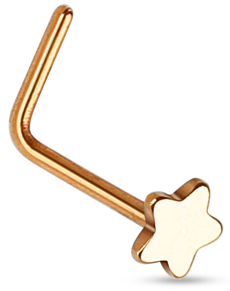 Nasenpiercing Stern mit Biegung rosa