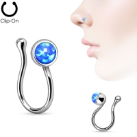 FAKE Nasenpiercing Opal blau