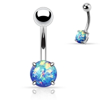 Opal Krappenfassung Blau Piercing
