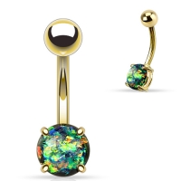 Piercing Opal Krappenfassung Dunkelgrün