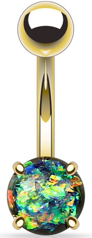 Piercing Opal Prong Setting Donker Groen