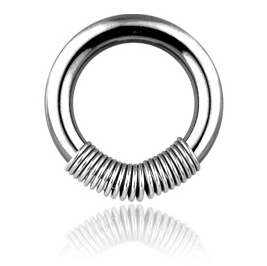 Piercingring mit Feder 2 mm