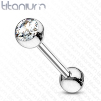 G23 Titan Barbell mit Edelsteinen Weiß 1,6 x 16 x 5 mm