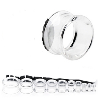 8 mm double flared tunnel transparant