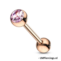 Piercing rosévergoldet rosa