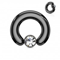 piercing ball closure ring zwart 6x14 mm