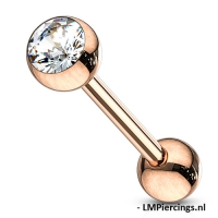 Piercing rosévergoldet weiß