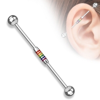 Industrial Piercing Regenbogenstreifen