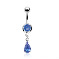 Bauchnabelpiercing Anhänger Tropfen blau
