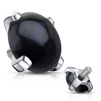 Dermal Top Stein schwarz 1,6mm