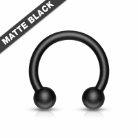 Piercing Hufeisen schwarz matt 1,2 mm x 10 mm