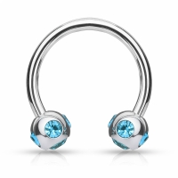 Piercing Kristallkugel Ring Aqua