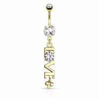 Bauchnabelpiercing Love vergoldet
