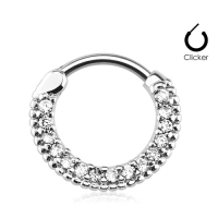 Piercing Clicker Round Top weiß 1,2x10 mm Drahtstärke