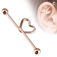 Industrial Piercing Herz Roségold