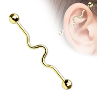 Industrial Piercing Welle vergoldet