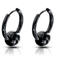 Captive Ball Action Ringe Ohrringe schwarz