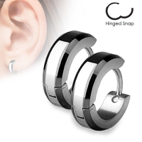 Ohrringe Beveled Creolen schwarz