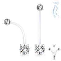Piercing weiß rund