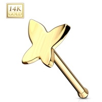 14K Gold Nasenpiercing Schmetterling
