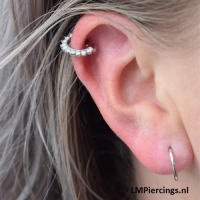 Piercing clicker 11 steentjes wit opalite
