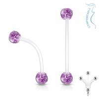 Piercing Glitzerkugel lila