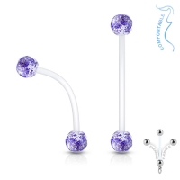 Piercing Glitzerkugel blau