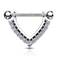 Brustwarzenpiercing extra glänzende CZ-Steine