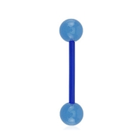 Piercing flexibele staaf glow in the dark blauw