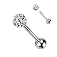 Piercing mit Ferido Multikristall mit Epoxy weiß