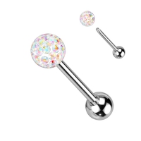 Piercing mit Ferido Multikristall mit Epoxidharz mehrfarbig