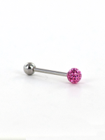 Piercing met ferido multi crystal met Epoxy roze