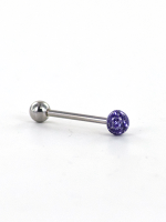 Piercing met ferido multi crystal met Epoxy paars