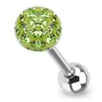 Piercing met ferido multi crystal met Epoxy groen