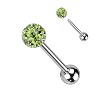 Piercing mit Ferido Multikristall mit Epoxidgrün