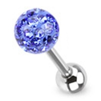 Piercing met ferido multi crystal met Epoxy blauw