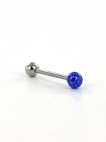 Piercing met ferido multi crystal met Epoxy blauw