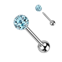 Piercing mit Ferido Multikristall mit Epoxy Aqua
