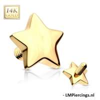 Dermal Top Star 14kt Gold 1,6mm