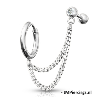 Piercing-Doppelkette mit Ohrringring