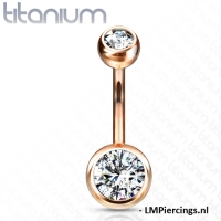 Piercing Titan rosafarben mit Stein