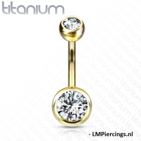 Piercing Titan goldfarben mit Stein