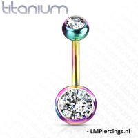 Titanpiercing Regenbogenfarbe mit Stein