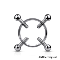 Fake Nippelpiercing Klemme mit 4 Schrauben